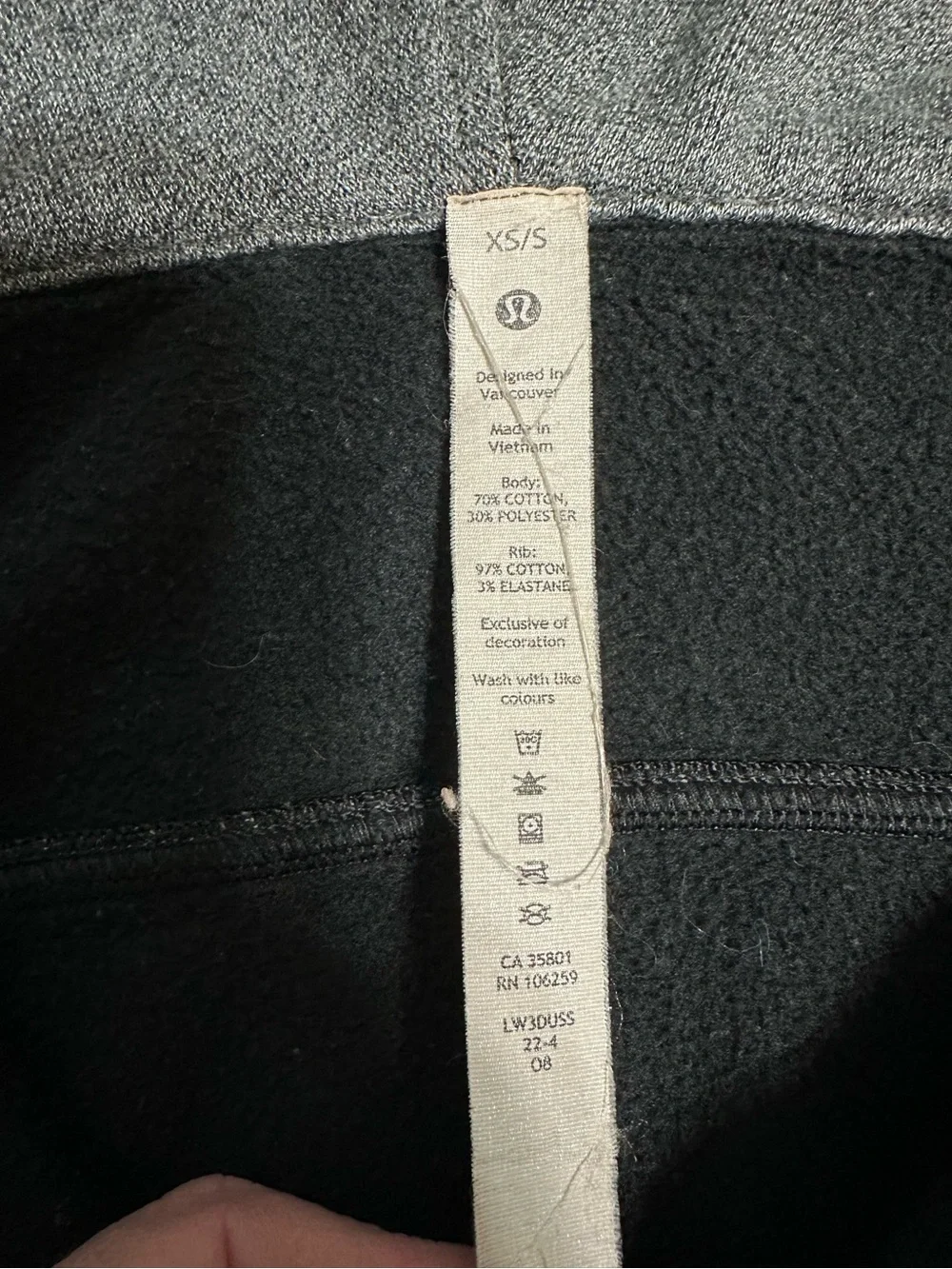 lululemon athletica scuba half-zip hoodie charcoal gray XS/S